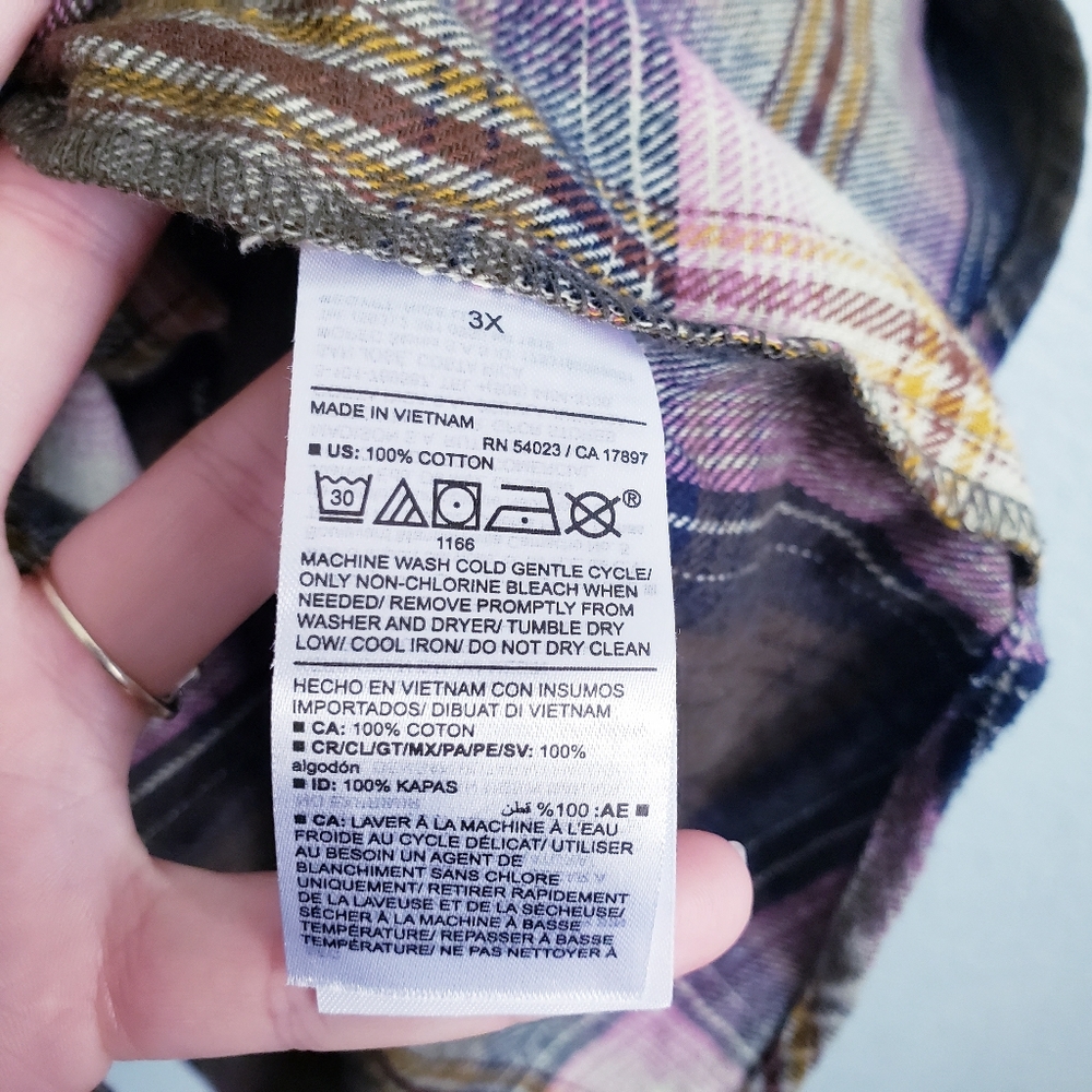 Old Navy Long-Sleeve Plaid Flannel Boyfriend Tunic Shirt - Picture 5 of 6